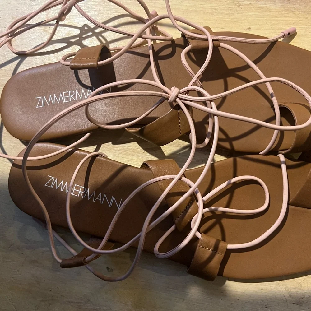 Zimmermann Tan Lace Up Sandals - Sz. 40 - Picture 10 of 16